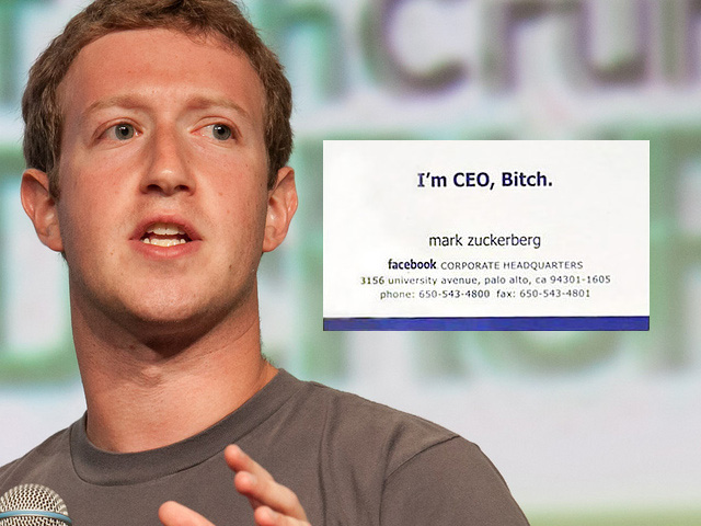 Mark Zuckerberg's business card