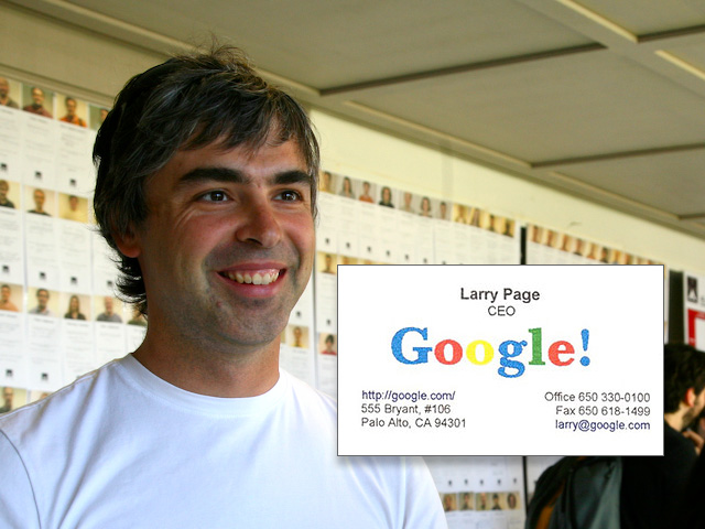 Larry Page business card